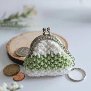 Porte-monnaie au crochet et pièce