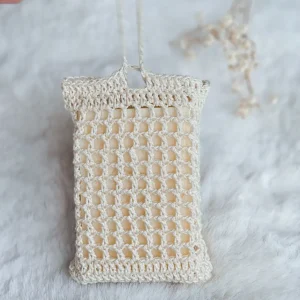 Pochette à savon au crochet Les Neptuneries et savon