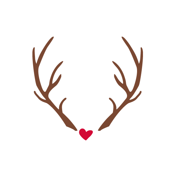 Ancier logo du compte: deux bois de cerf avec un cœur rouge au milieu